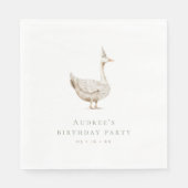Minimalistisch Gekke Gans Verjaardagsfeest Servet (Voorkant)