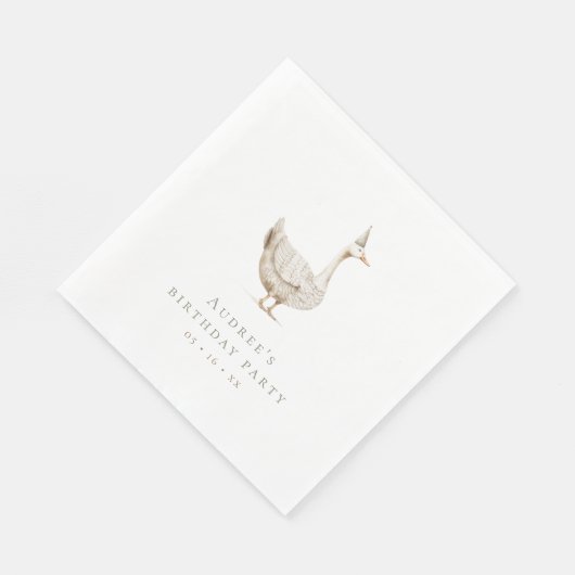 Minimalistisch Gekke Gans Verjaardagsfeest Servet (Hoek)
