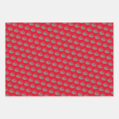 Minimalistisch gekleurd hart zwart rood wit patroo inpakpapier vel (Voorkant 3)