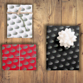 Minimalistisch gekleurd hart zwart rood wit patroo inpakpapier vel