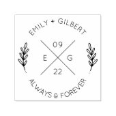 Minimalistisch gekruiste x Initialen bruiloft Zelfinktende Stempel (Design)