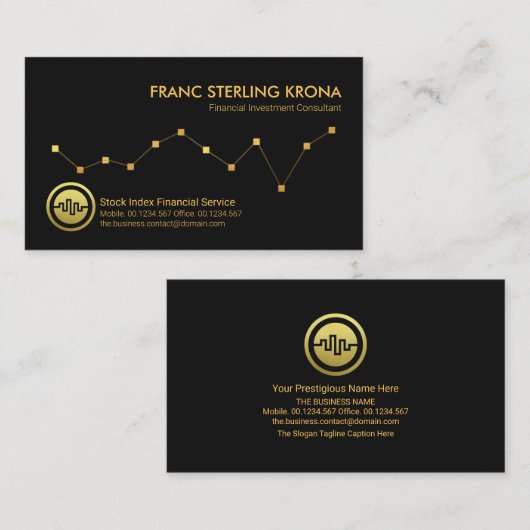 Minimalistisch geld voor effectenbeurzen visitekaartje (Voorkant / Achterkant)