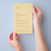 Minimalistisch Gele Budget Bruiloftsmenu Flyer (Hand)