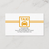 Minimalistisch gele taxiautomaat visitekaartje (Achterkant)