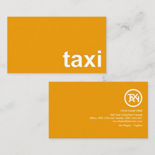 Minimalistisch gele taxisignaalstuurprogramma visitekaartje (Voorkant / Achterkant)