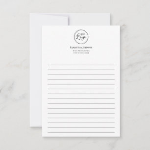 Minimalistisch Gelinieerd Logo voor Klein Bedrijf Notitiekaartje