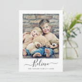 Minimalistisch geloof jaar in Review portret Feestdagenkaart (Staand voorkant)