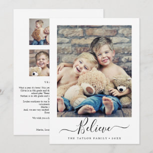 Minimalistisch geloof jaar in Review portret Feestdagenkaart