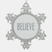 Minimalistisch geloof tin sneeuwvlok ornament (Voorkant)