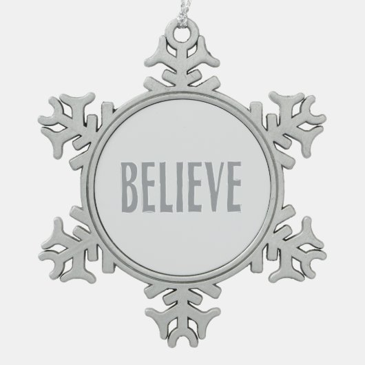 Minimalistisch geloof tin sneeuwvlok ornament (Voorkant)