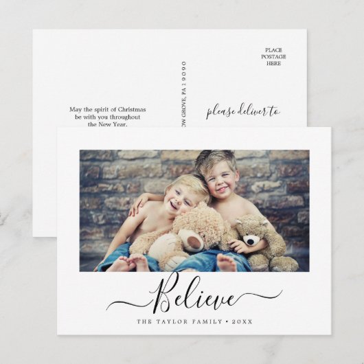 Minimalistisch geloven dat de foto van het religie feestdagenkaart (Voorkant / Achterkant)