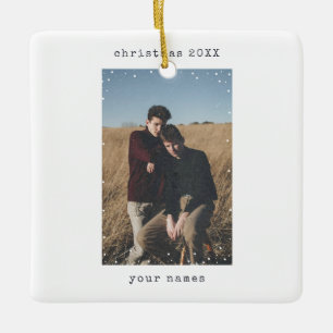 Minimalistisch geluid voor schrijfmachine Snowfall Keramisch Ornament