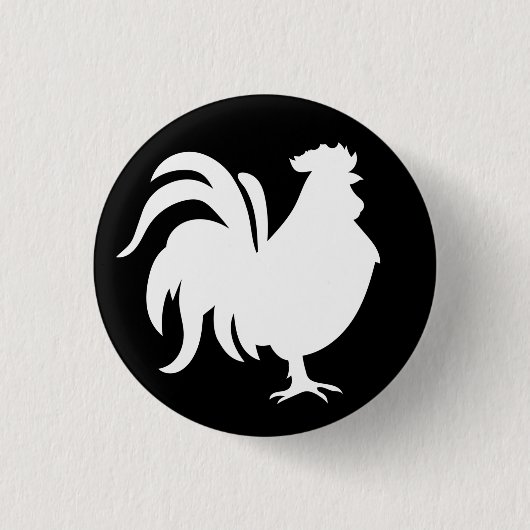Minimalistisch geluk met een witte rover ronde button 3,2 cm (Voorkant)