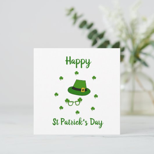 Minimalistisch Gelukkig Cute St. Patrick's Day Kaart (Staand voorkant)