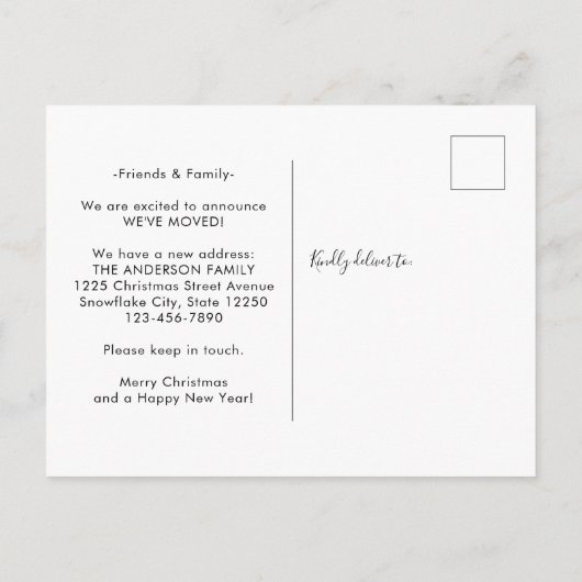 Minimalistisch, gelukkig nieuwjaar 3 Fotovakantie Aankondigingskaart (Achterkant)