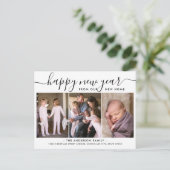 Minimalistisch, gelukkig nieuwjaar 3 Fotovakantie Aankondigingskaart (Staand voorkant)