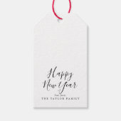 Minimalistisch gelukkig nieuwjaar cadeaulabel (Voorkant)