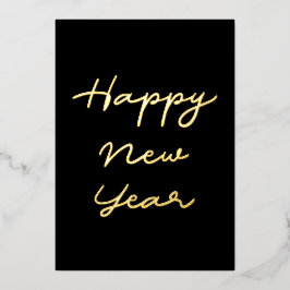 Minimalistisch Gelukkig Nieuwjaar Folie Feestdagenkaart