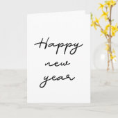 Minimalistisch gelukkig nieuwjaar kaart (Gele Bloem)