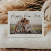 Minimalistisch Gelukkig Nieuwjaar Moderne Script K Feestdagenkaart