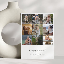 Minimalistisch Gelukkig Nieuwjaar Script 9 Photo G Feestdagenkaart