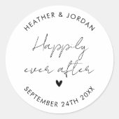 Minimalistisch gelukkig ooit na het huwelijk ronde sticker (Voorkant)