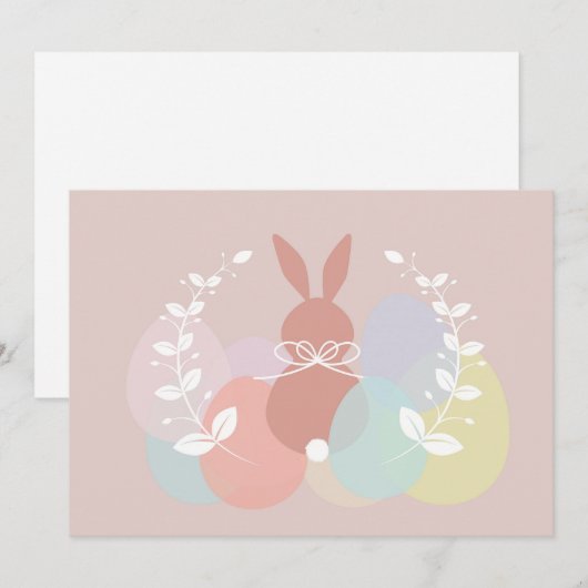 Minimalistisch Gelukkig Pasen Feestdagenkaart (Voorkant / Achterkant)