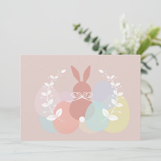 Minimalistisch Gelukkig Pasen Feestdagenkaart (Staand voorkant)