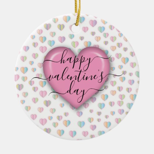 Minimalistisch gelukkige Valentijnsdag Keramisch Ornament (Voorkant)
