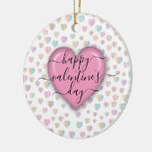 Minimalistisch gelukkige Valentijnsdag Keramisch Ornament (Links)