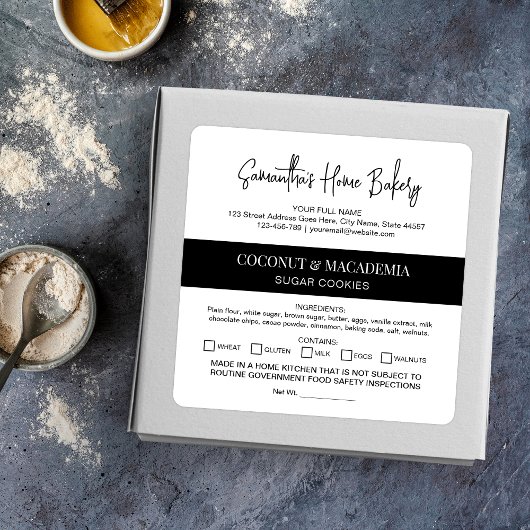 Minimalistisch gemaakt in een thuiskeuken Ingredië Vierkante Sticker