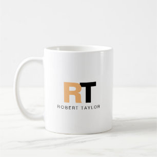 Minimalistisch gemerkt tweedelig gepersonaliseerd koffiemok