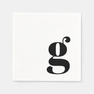 Minimalistisch gemerkte initiaal retro eenvoudig w servet