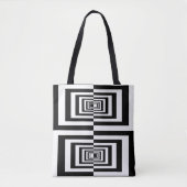Minimalistisch gemiddelde geometrisch zwart-wit tote bag (Voorkant)