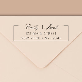 Minimalistisch gemoderniseerd weddenschapsretourad  zelfinktende stempel