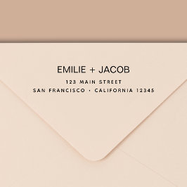 Minimalistisch gemoderniseerd weddenschapsretourad  zelfinktende stempel