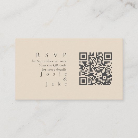 Minimalistisch gemuteerde tonnen bloemen QR-code R Informatiekaartje (Voorkant)