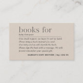 Minimalistisch Gender Neutraal Taupe Boek voor Bab Informatiekaartje (Voorkant)