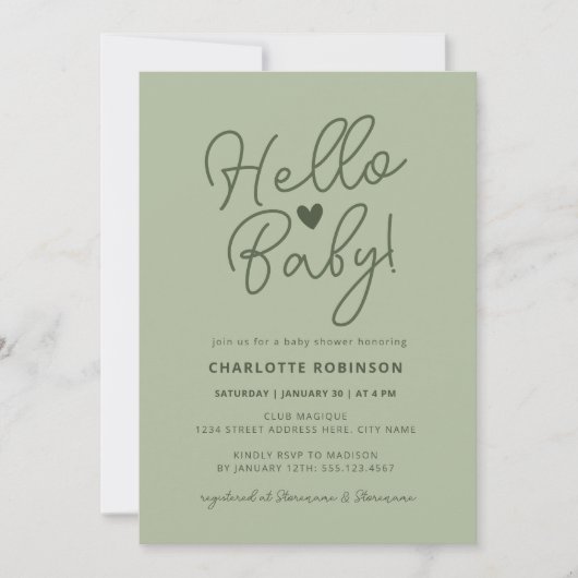 Minimalistisch Genderneutraal Boho Hallo Baby show Kaart (Voorkant)