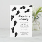 Minimalistisch genderneutraal footprints Baby show Kaart (Staand voorkant)