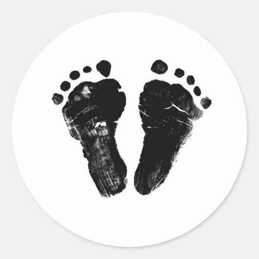 Minimalistisch genderneutraal footprints Baby show Ronde Sticker (Voorkant)