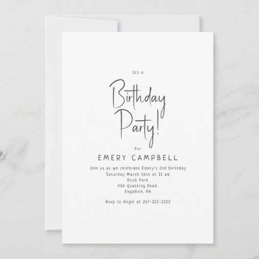 Minimalistisch genderneutraal Het is een verjaarda Kaart (Voorkant)