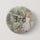 Minimalistisch genderneutraal is mijn verjaardagsf ronde button 5,7 cm (Voorkant)