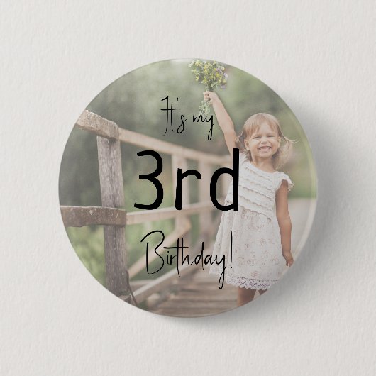 Minimalistisch genderneutraal is mijn verjaardagsf ronde button 5,7 cm (Voorkant)