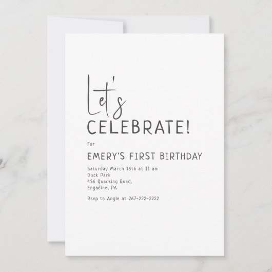 Minimalistisch genderneutraal Laten we onze verjaa Kaart (Voorkant)