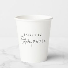 Minimalistisch genderneutraal verjaardagsfeest papieren bekers