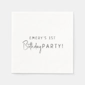 Minimalistisch genderneutraal verjaardagsfeest servet (Voorkant)