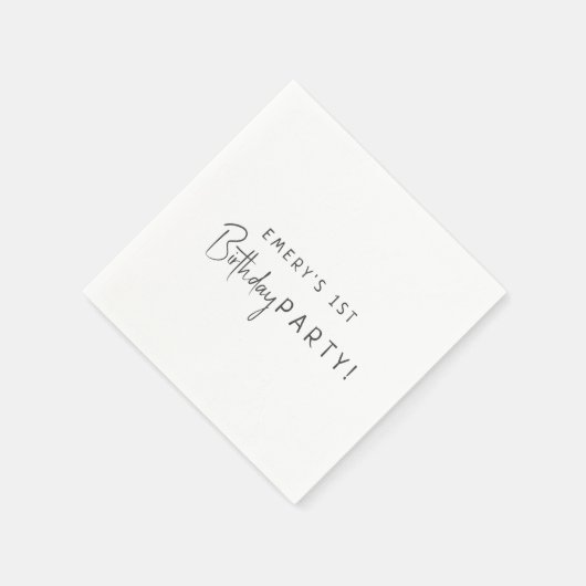 Minimalistisch genderneutraal verjaardagsfeest servet (Hoek)