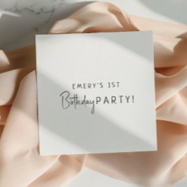 Minimalistisch genderneutraal verjaardagsfeest servet