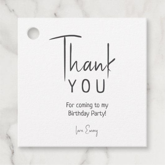 Minimalistisch genderneutraal vierkant bedankt bedankjes labels (Voorkant)